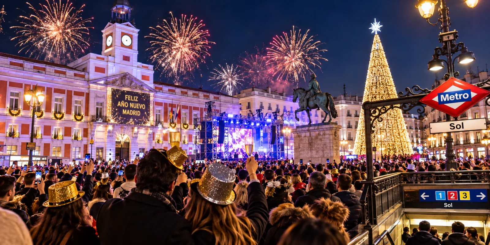 New Year's Eve Madrid Puerta del Sol, Getting In and Home