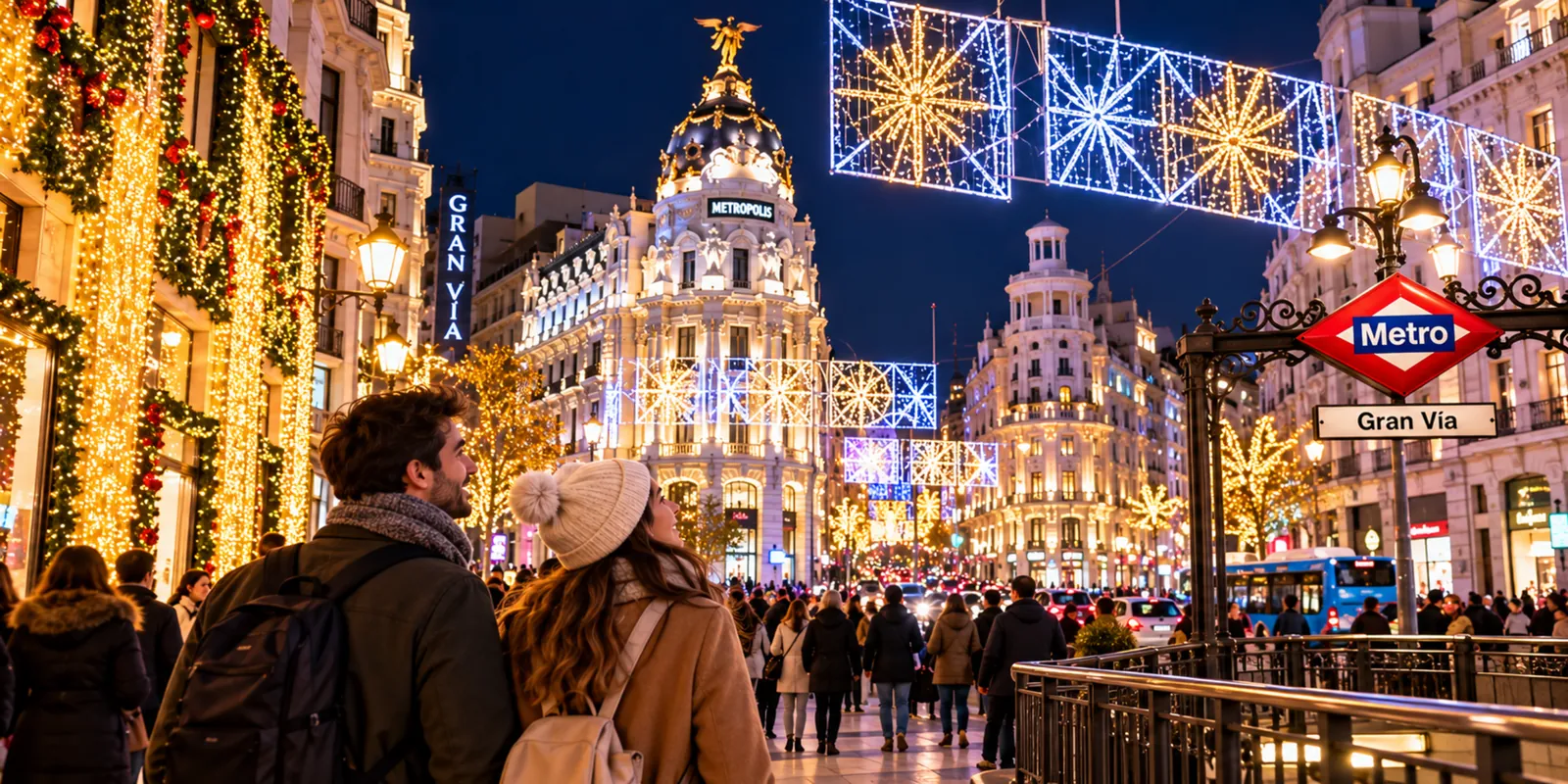 Luces de Navidad Madrid, ruta a pie y horario
